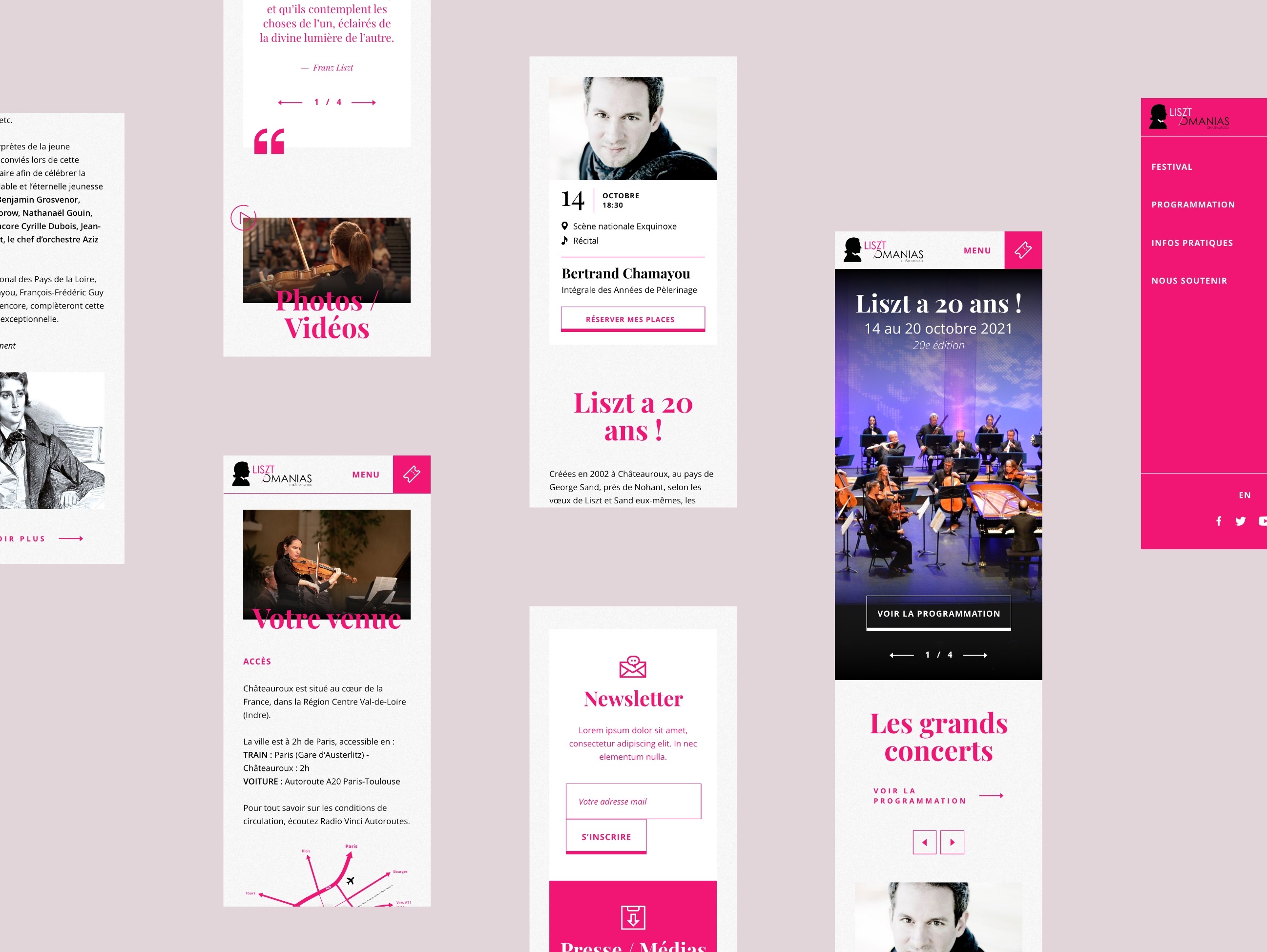 Version responsive du site Internet des Lisztomanias