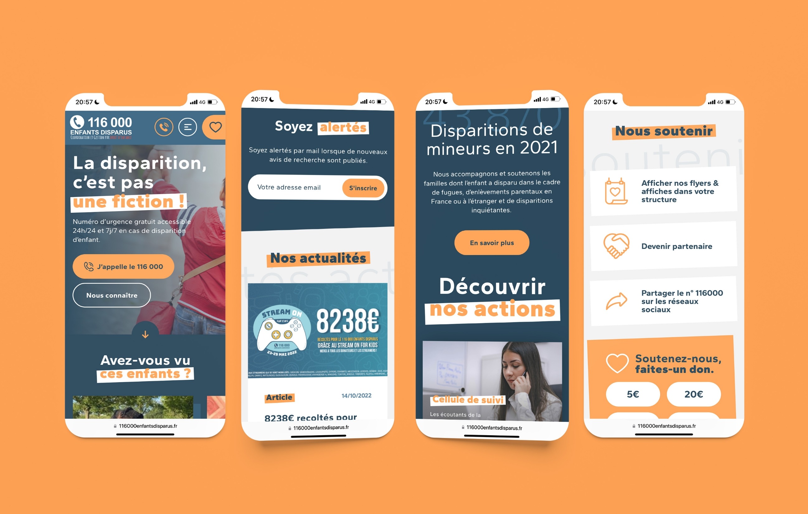 Version responsive du site Internet du 116000 enfants disparus