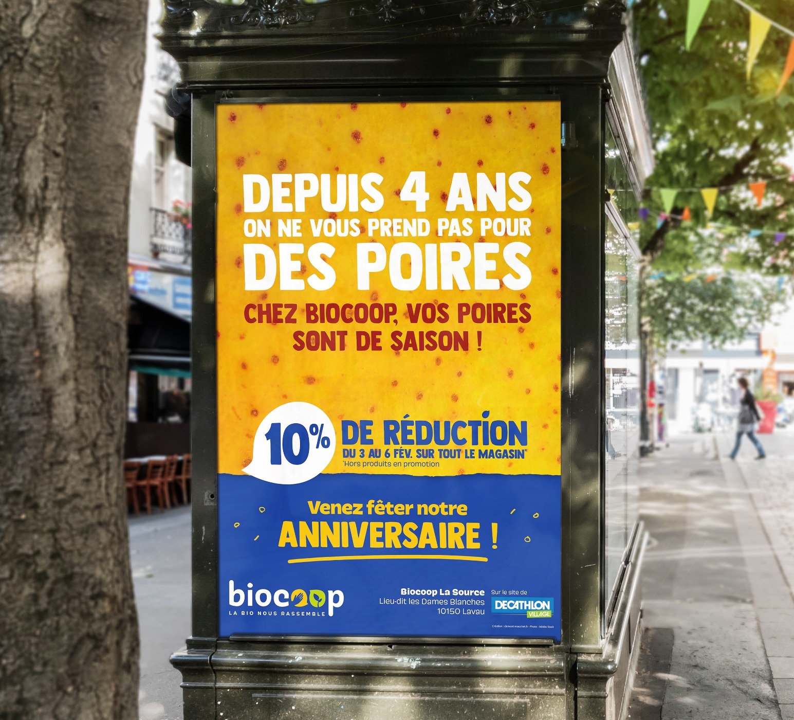 Projet supports de communication - 4 ans Biocoop La Source