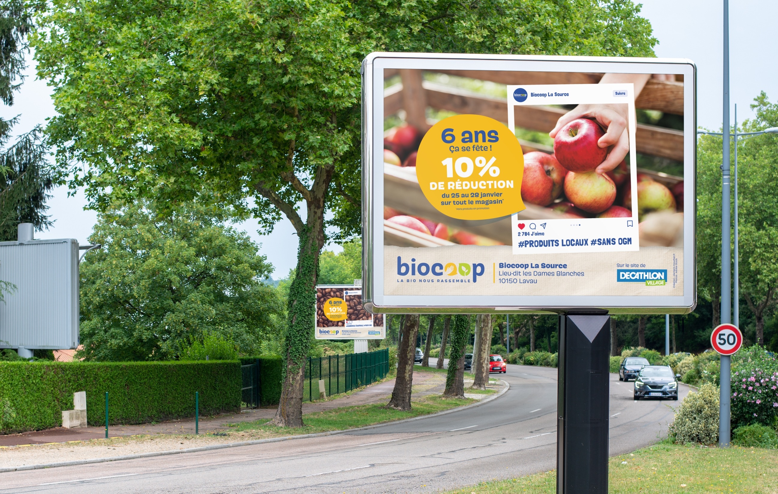 Affiches de la campagne anniversaire Biocoop La Source 2022