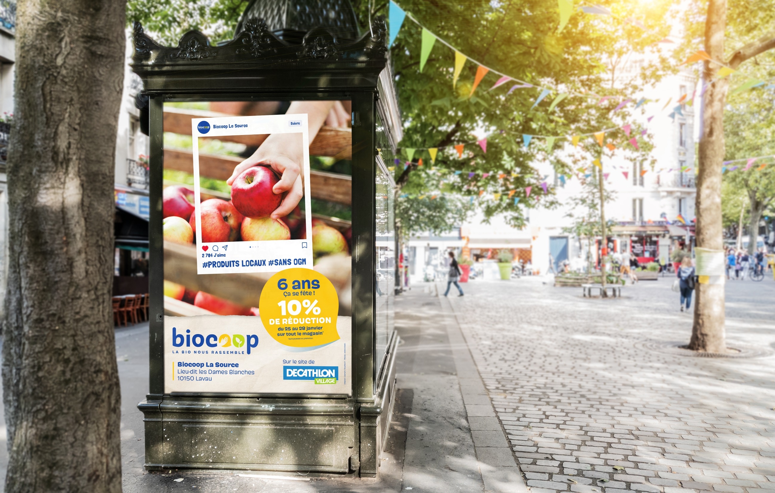Affiches de la campagne anniversaire Biocoop La Source 2022