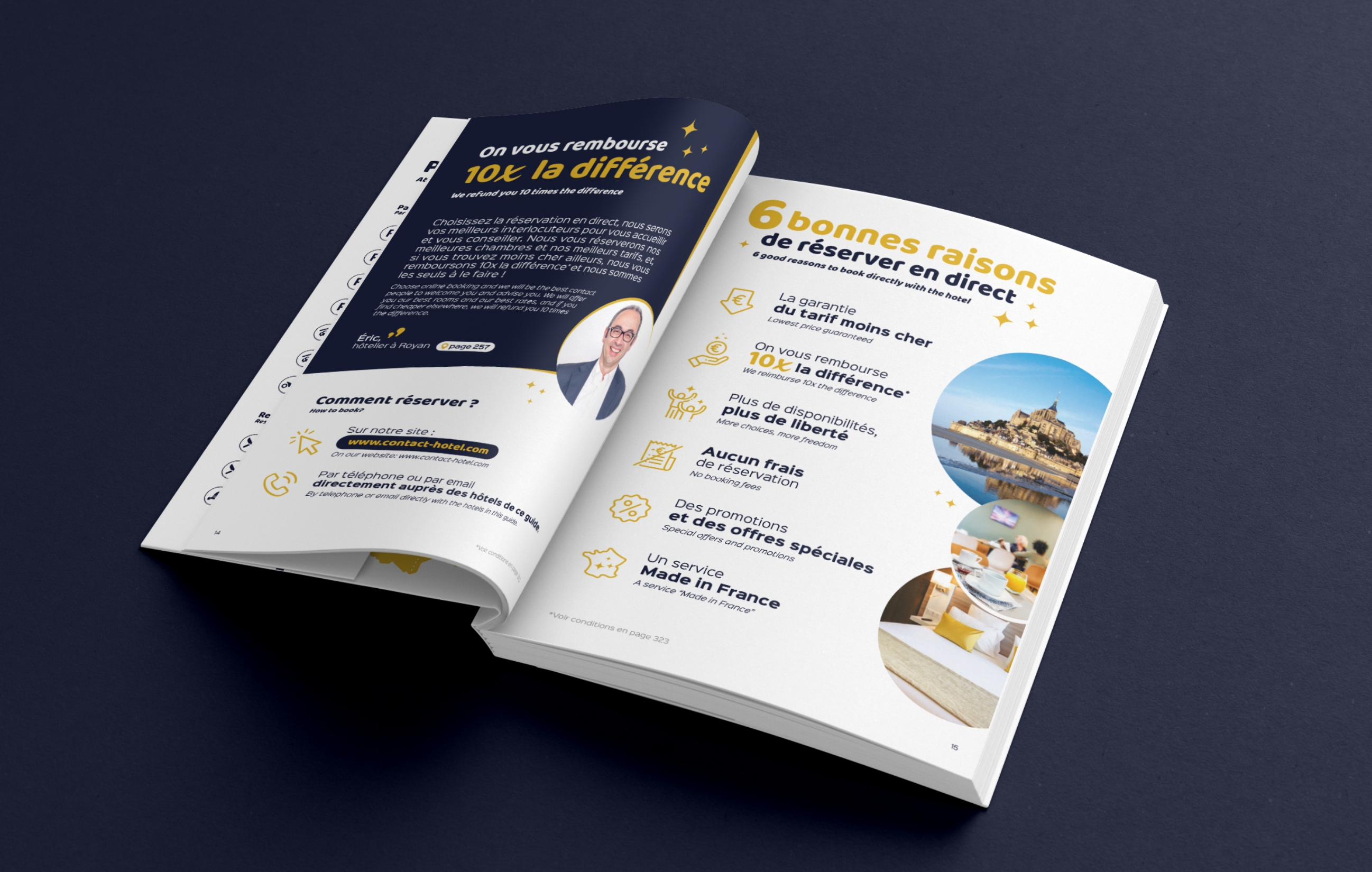 Intérieur du guide Contact Hôtels