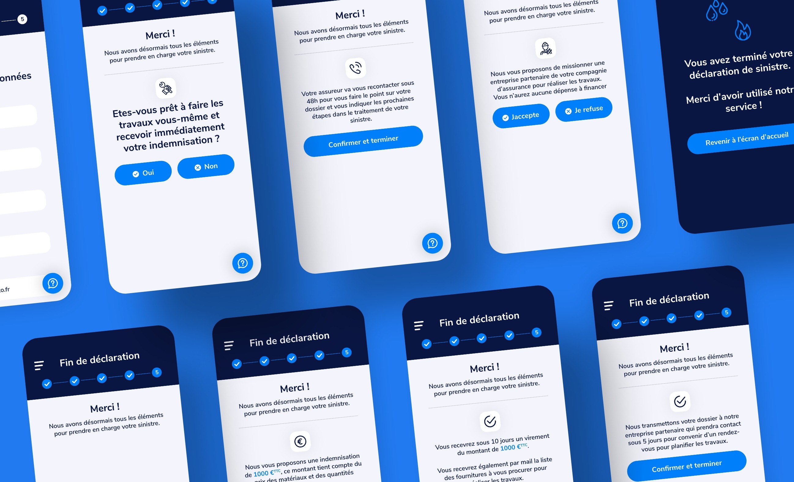 Maquettes mobile de l'application Easy Selfcare