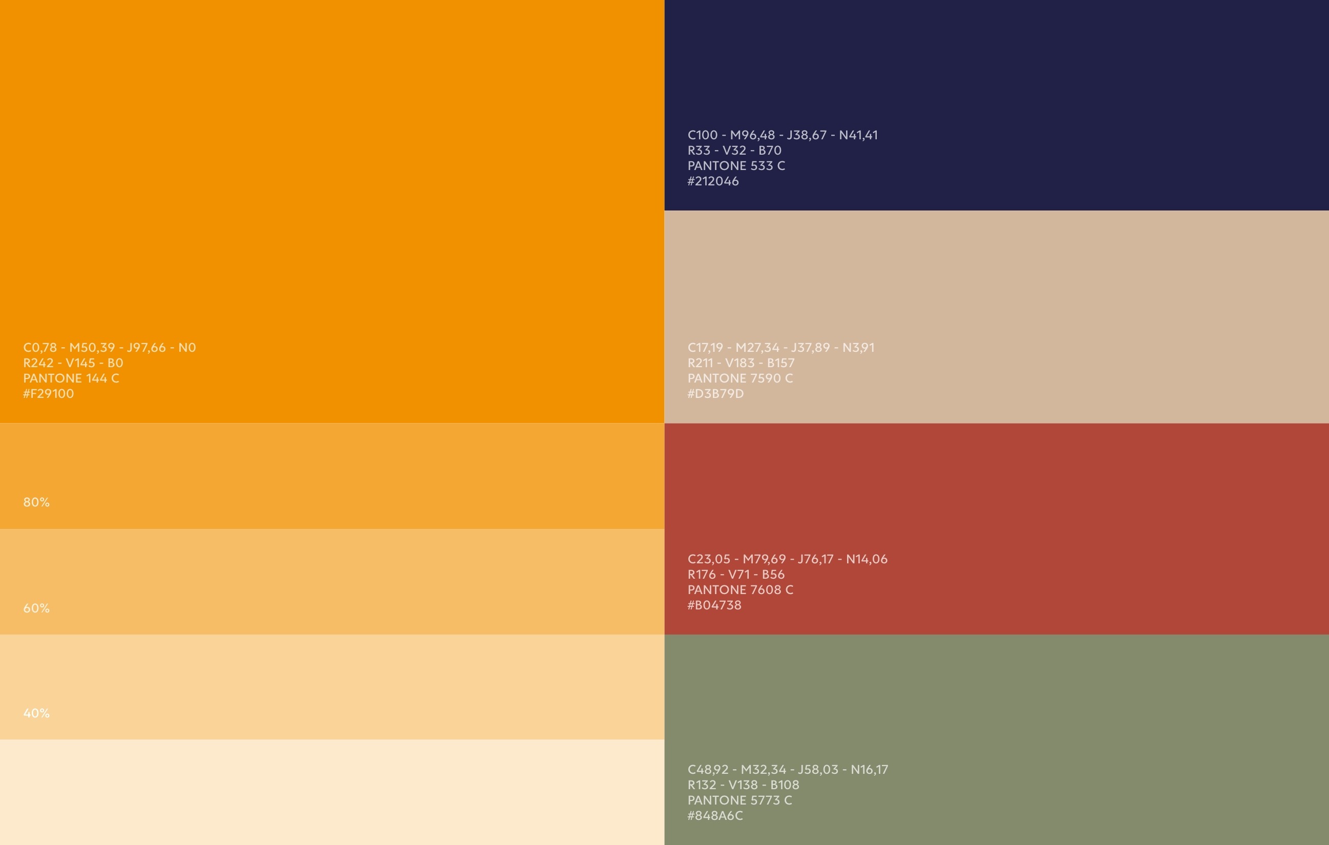 Univers colorimétrique de la charte graphique IZZI