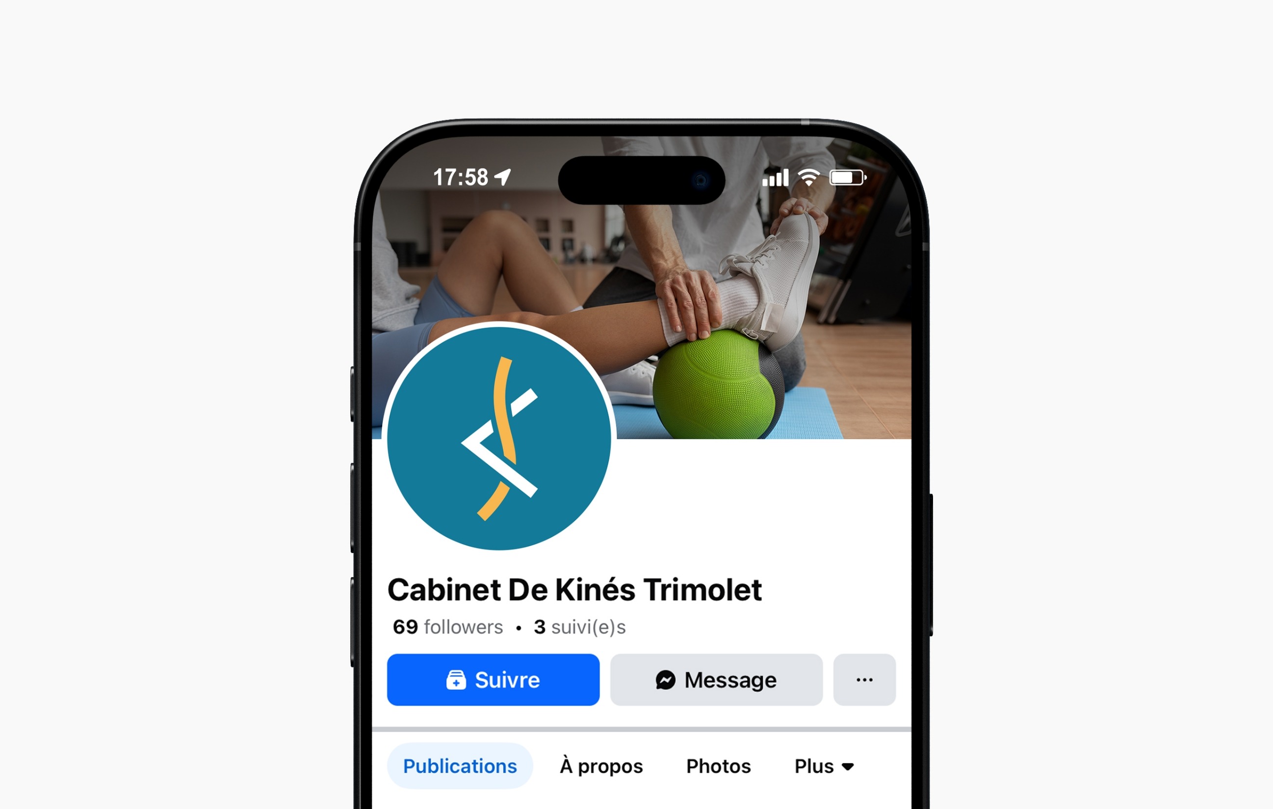 Image de profil Facebook du logo Kinés Trimolet