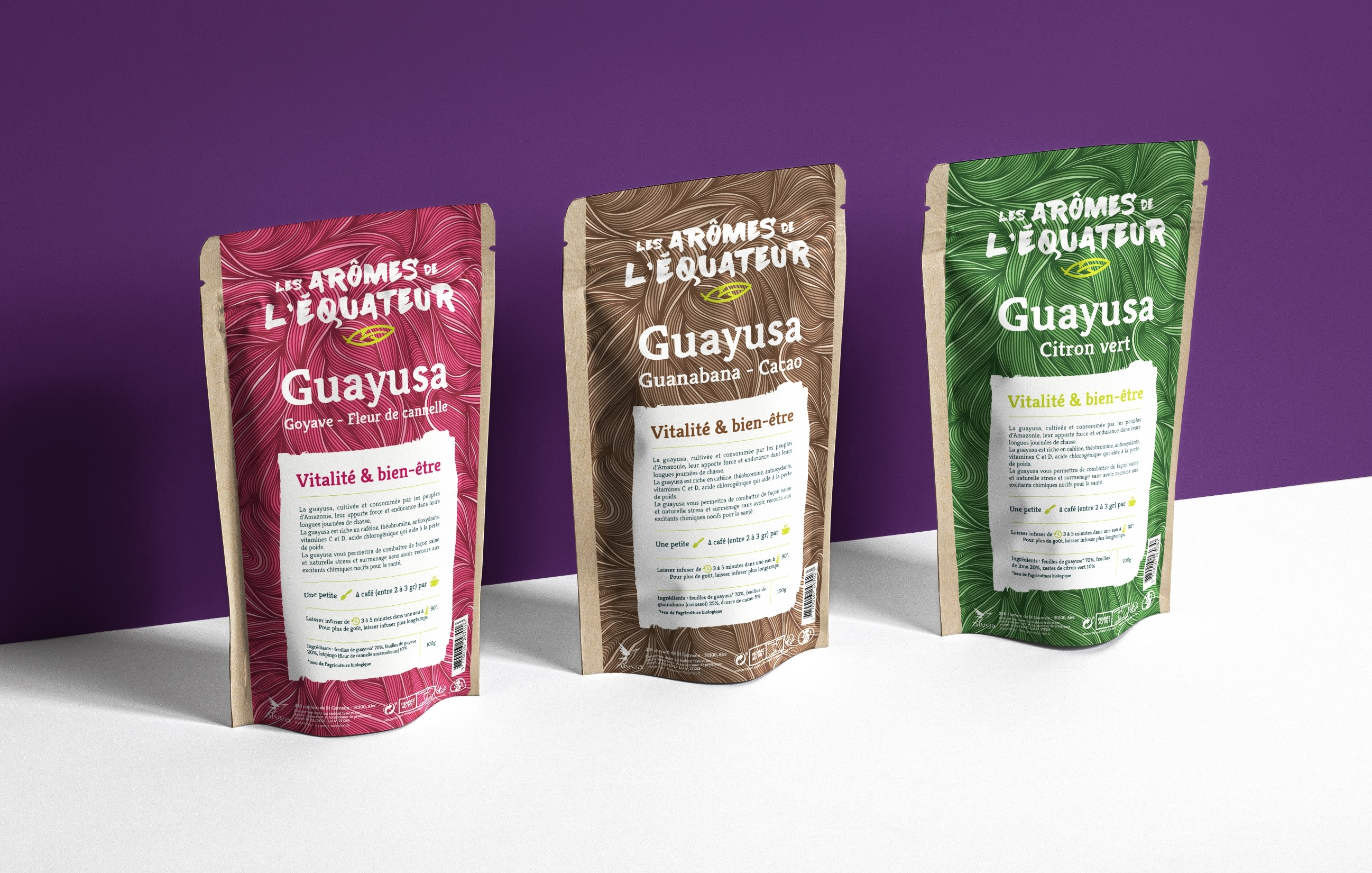 Packaging des thés Les arômes de l'équateur