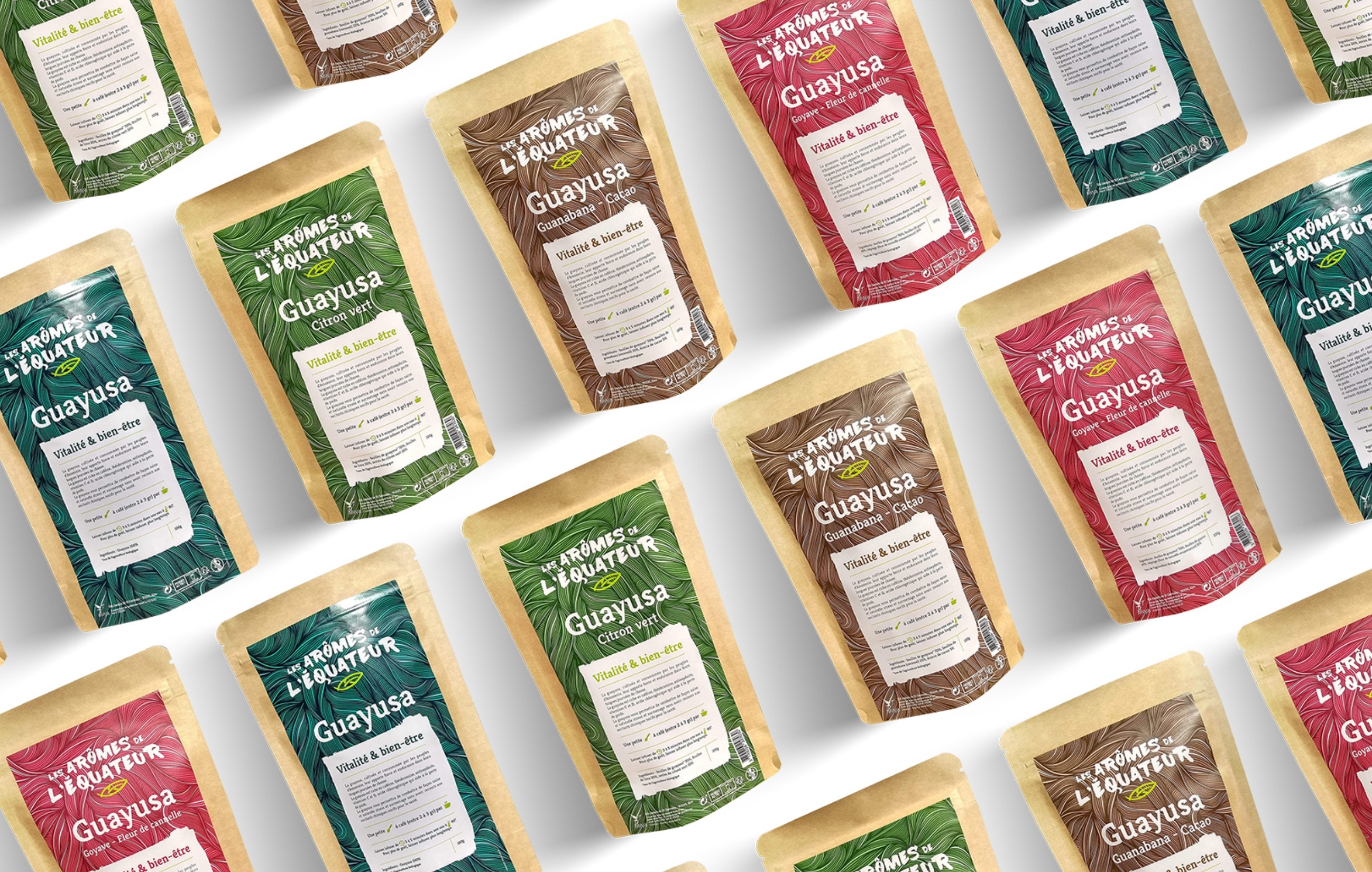 Packaging des thés Les arômes de l'équateur