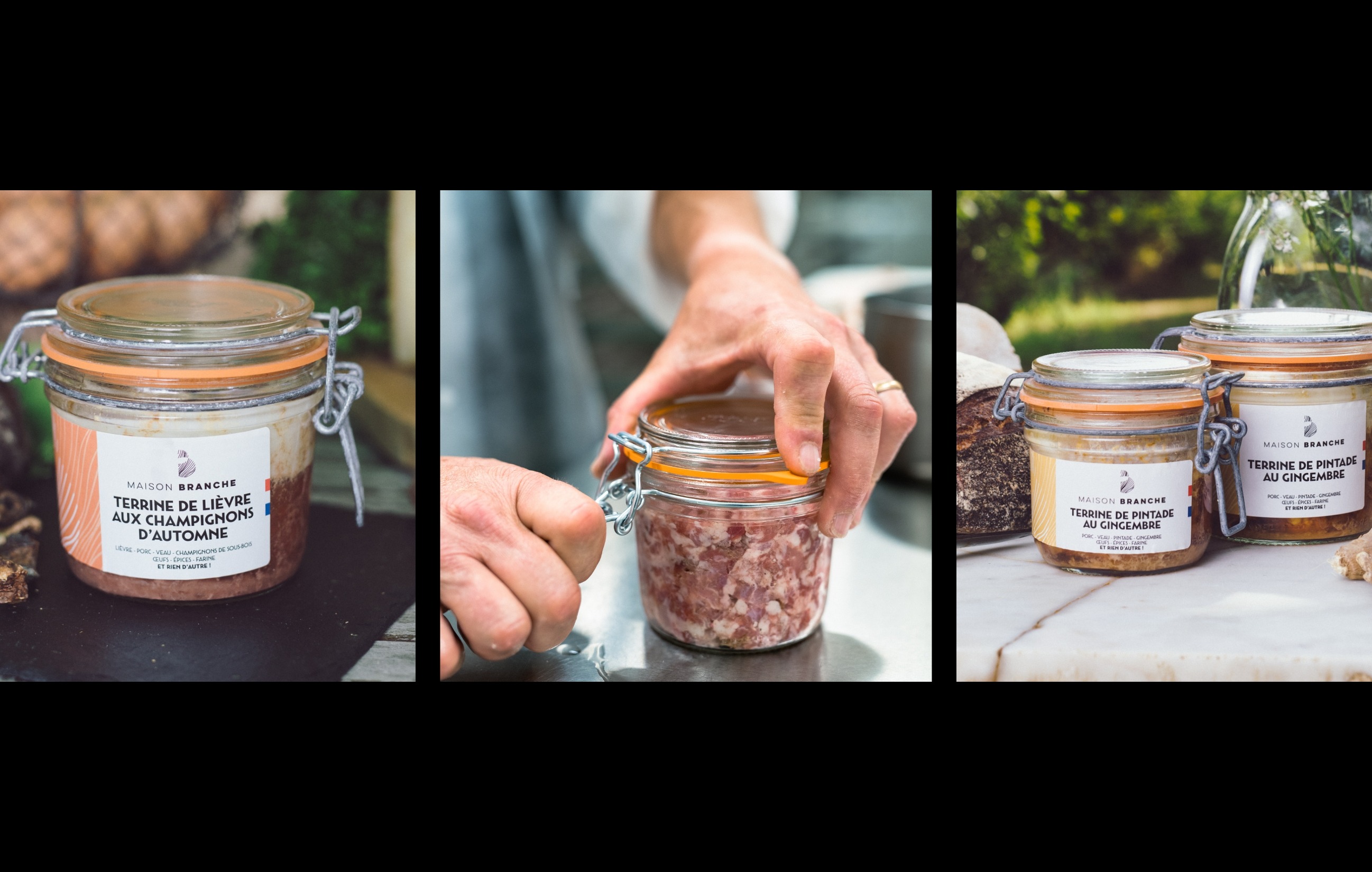 Photos des bocaux de la conserverie Maison Branche