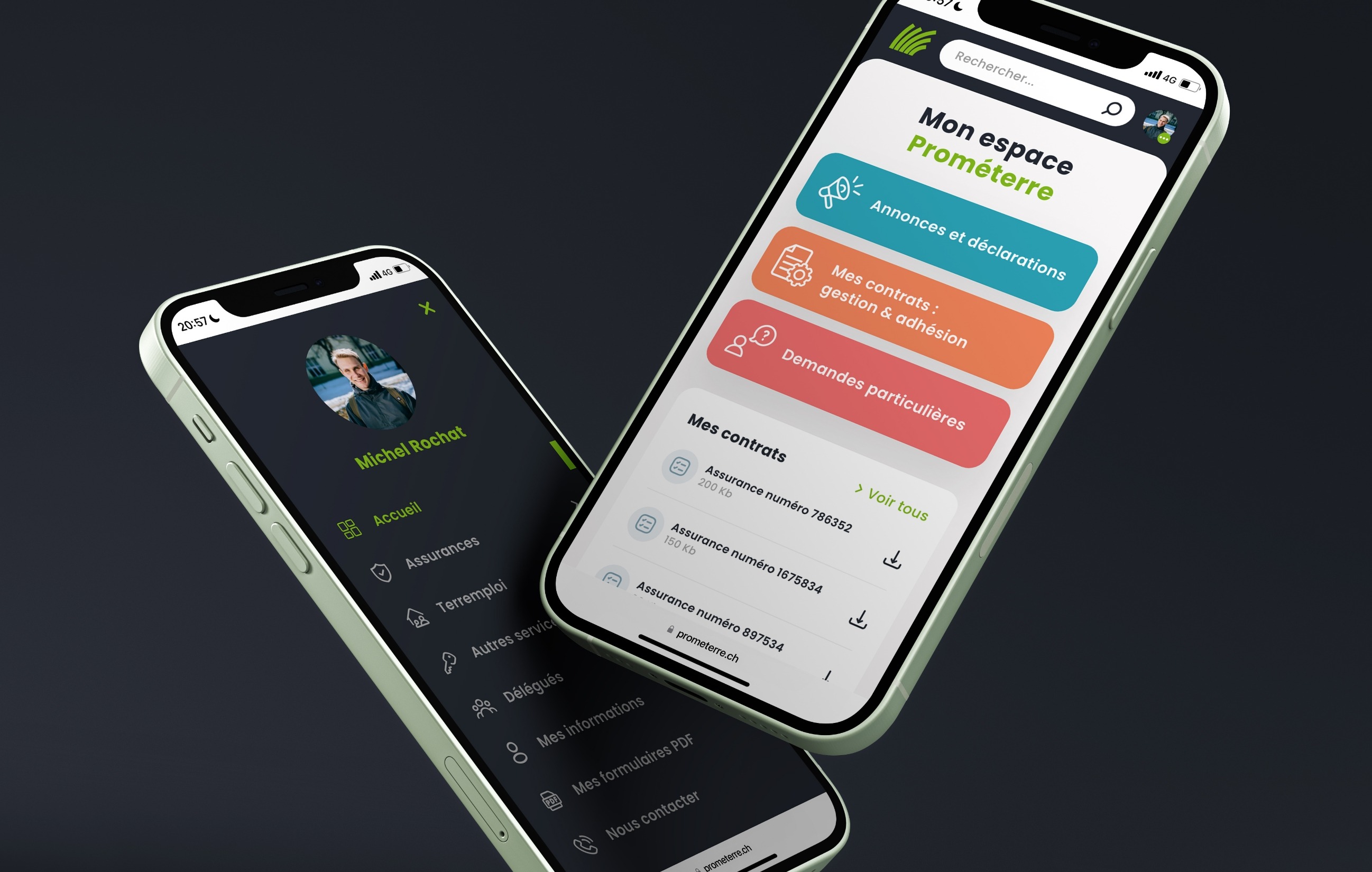 Version responsive de l'interface Prométerre