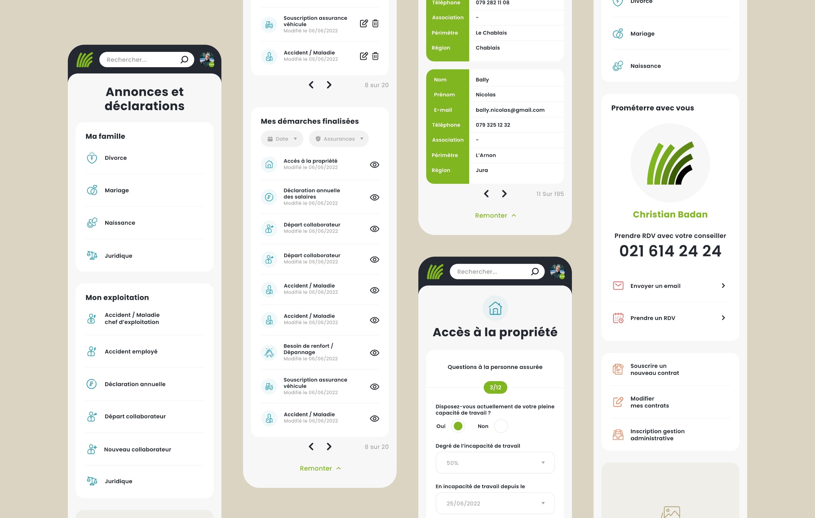 Version responsive de l'interface Prométerre