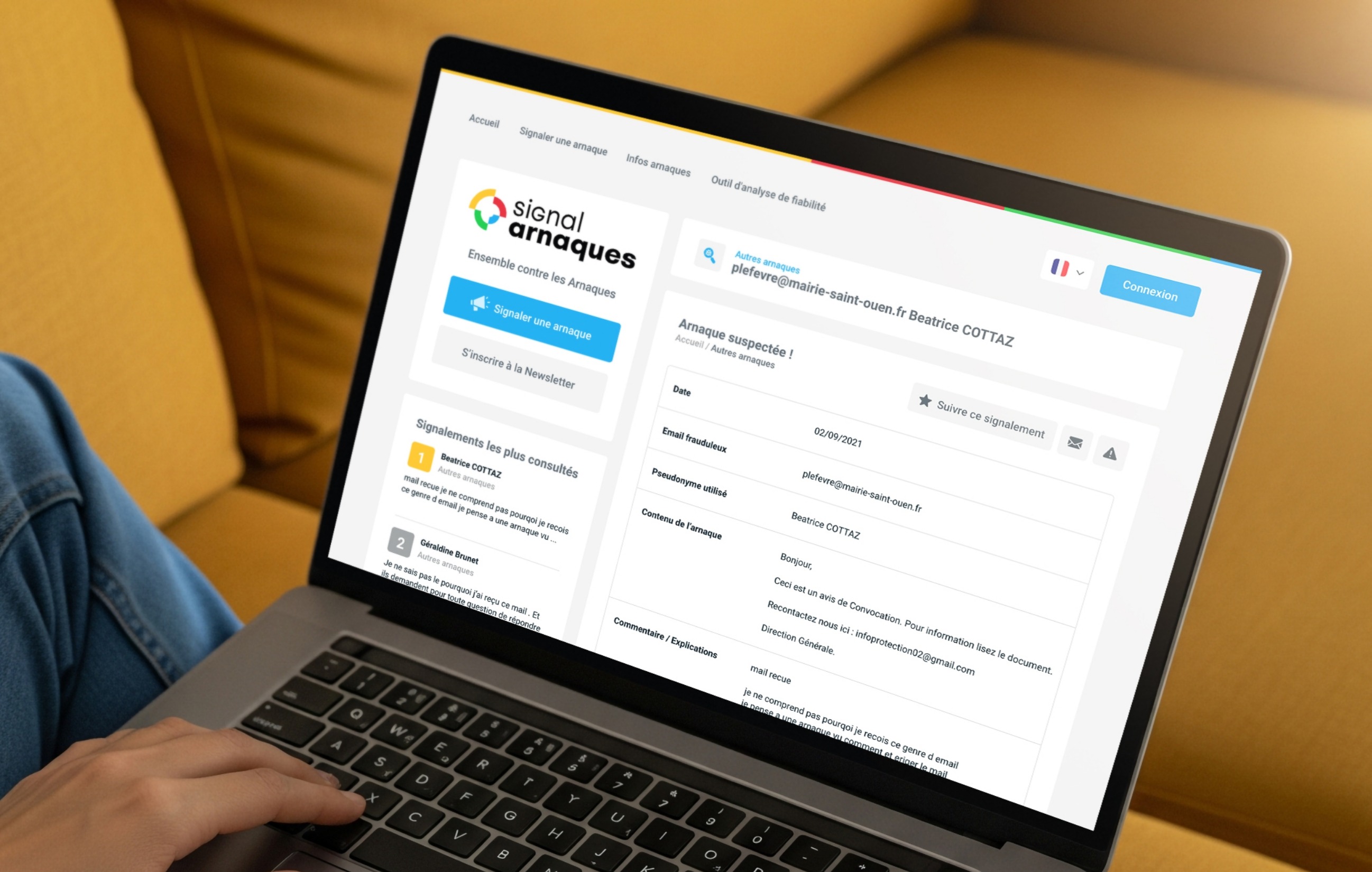 Site Internet signal arnaques