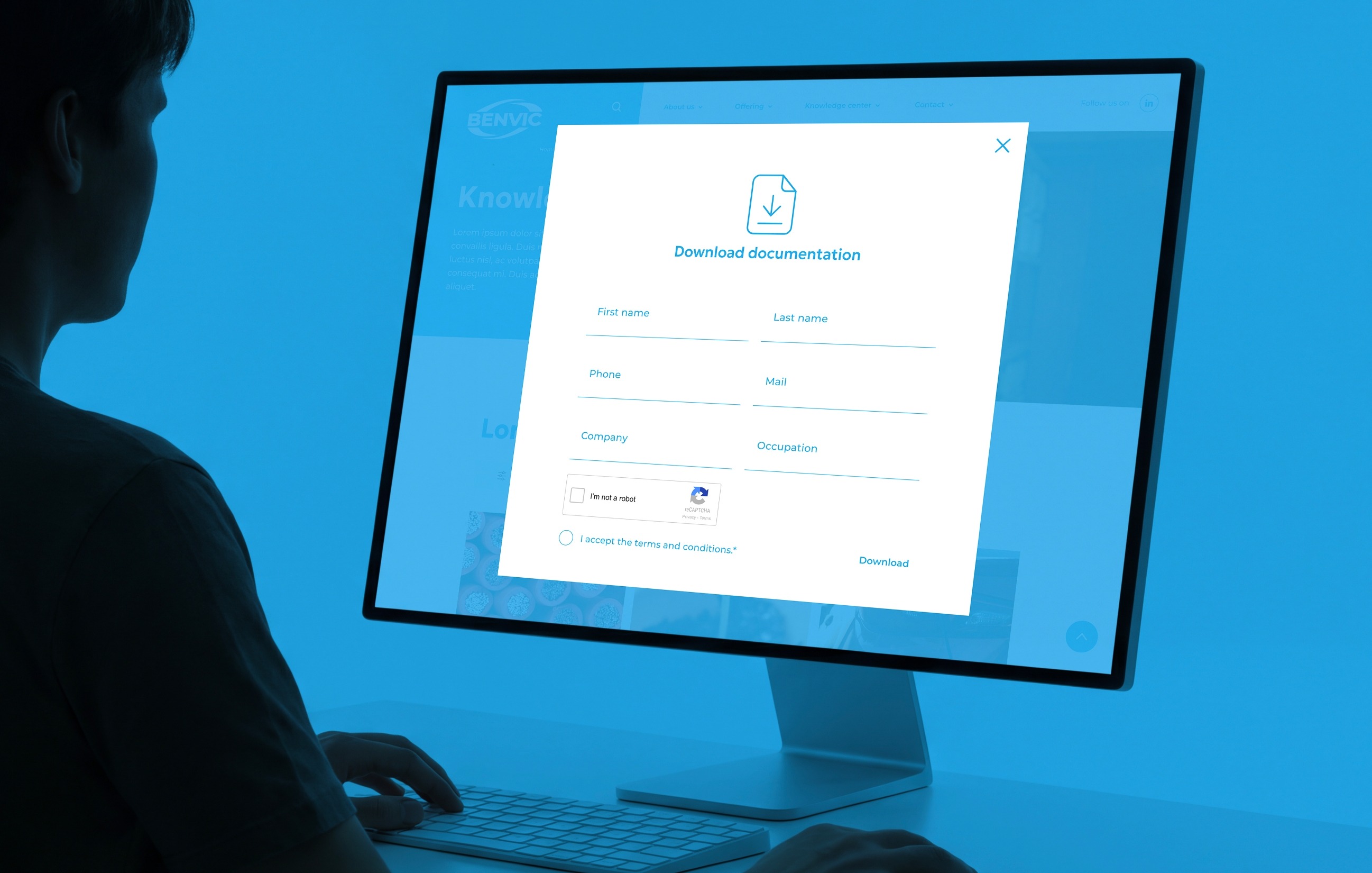 Mise en situation sur ordinateur du site Internet Benvic