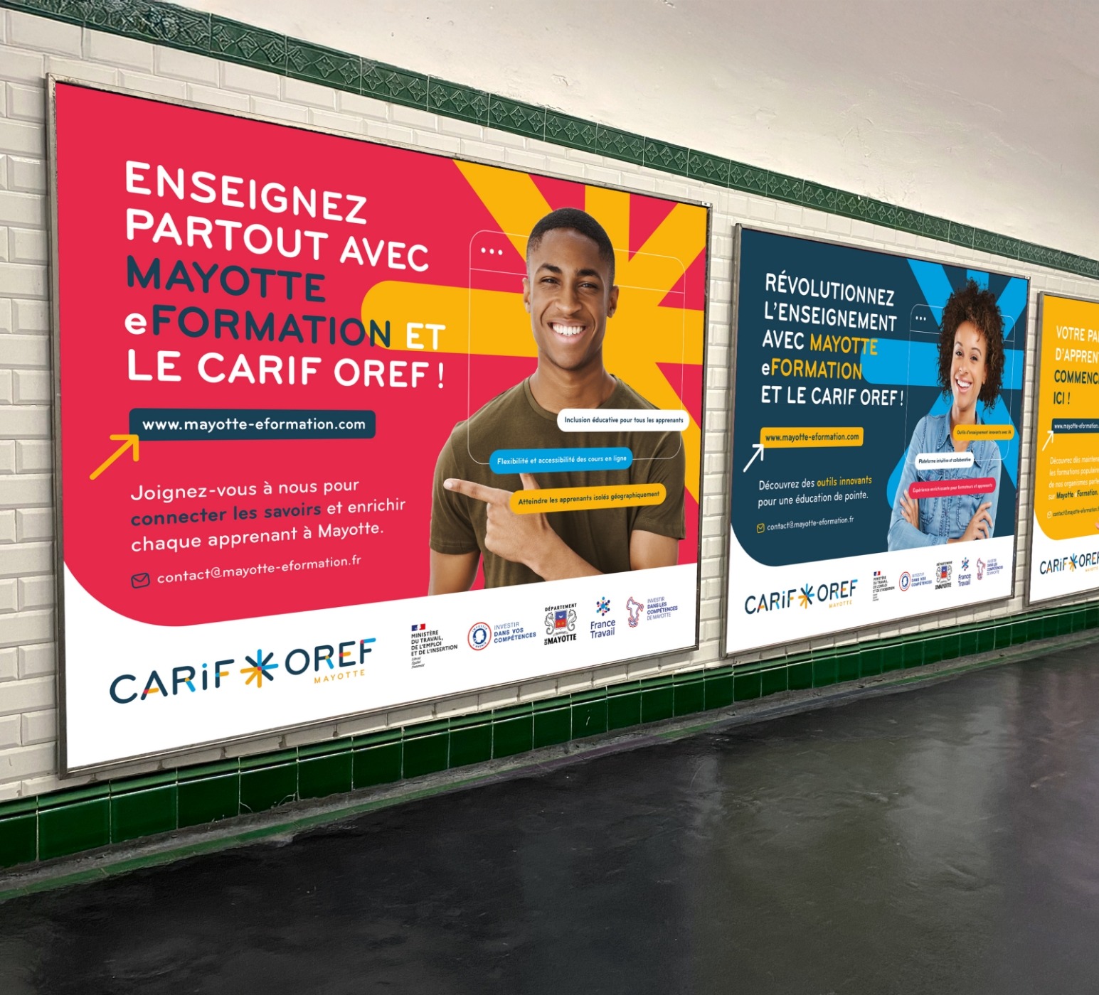 Projet campagne d'affiches 4x3 pour Carif Oref Mayotte