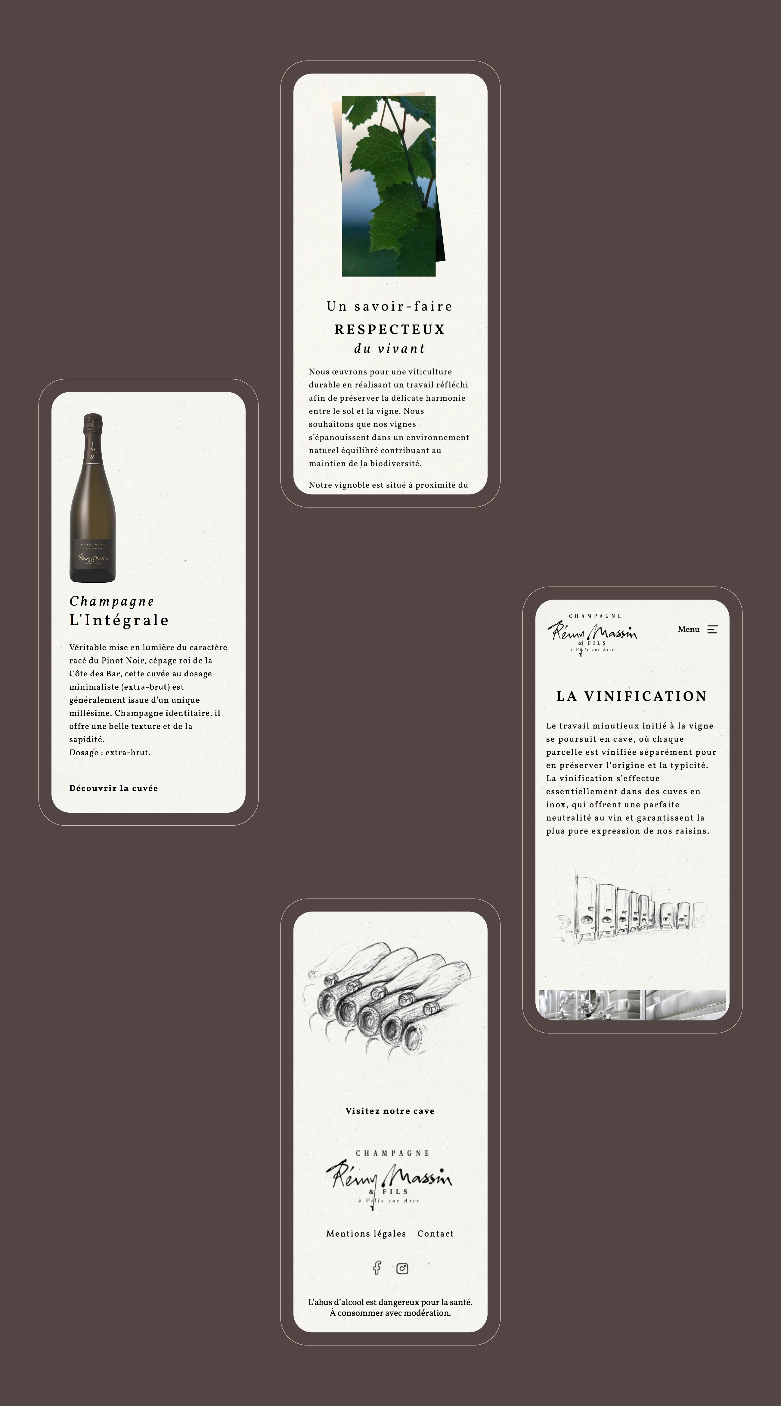 Version responsive du site Internet Champagne Rémy Massin