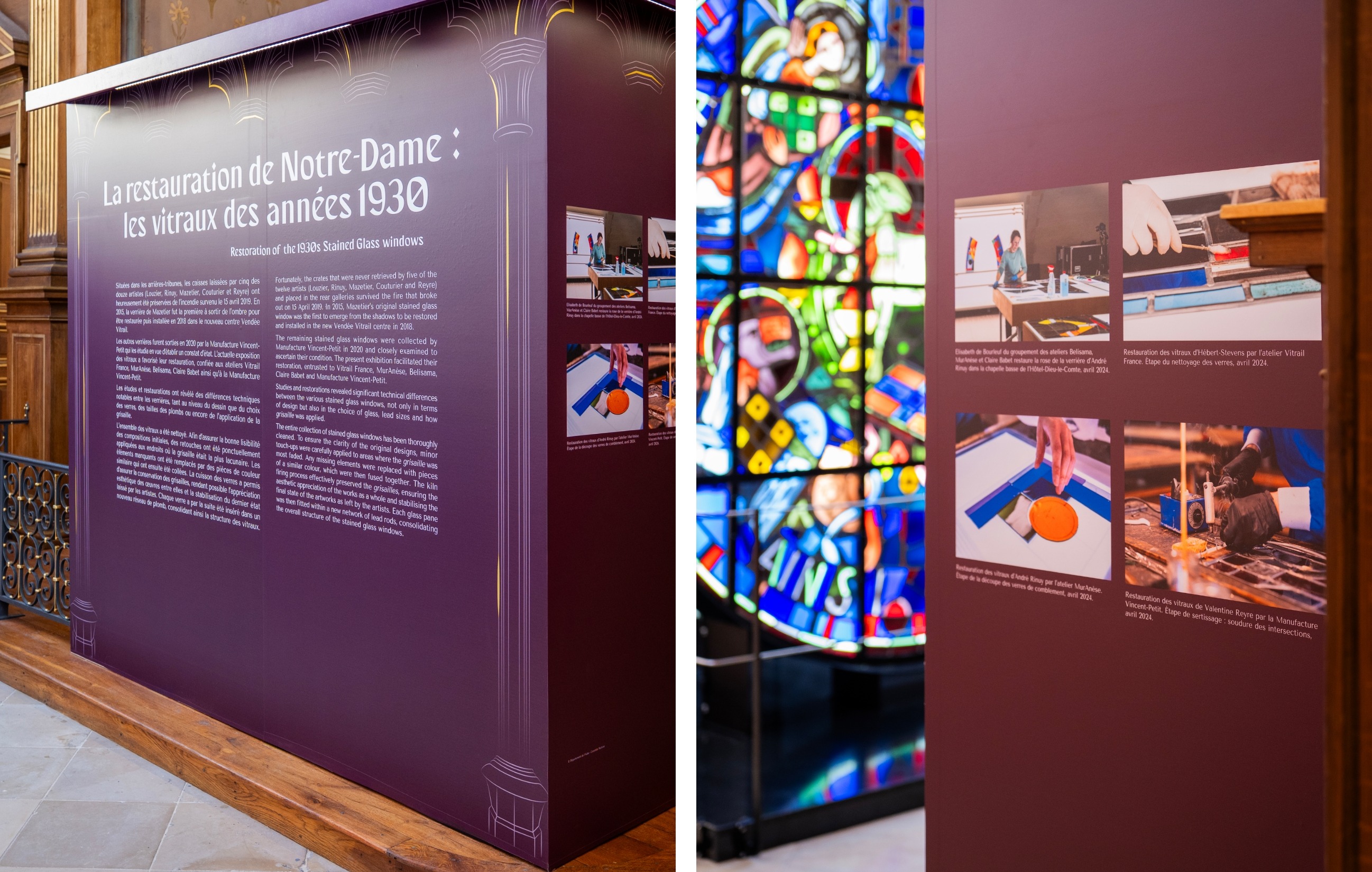 Scénographie exposition Notre-Dame de Paris : la querelle des vitraux