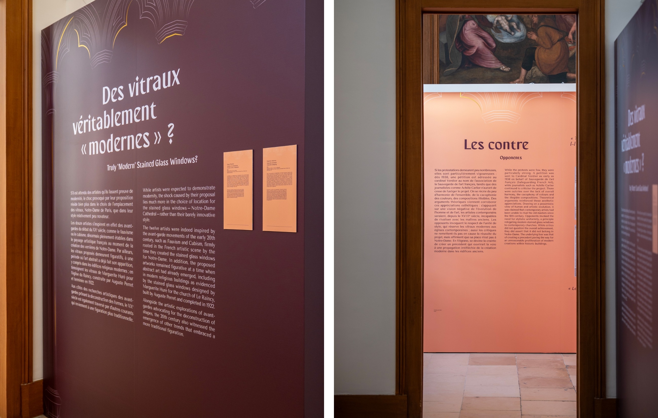Scénographie exposition Notre-Dame de Paris : la querelle des vitraux