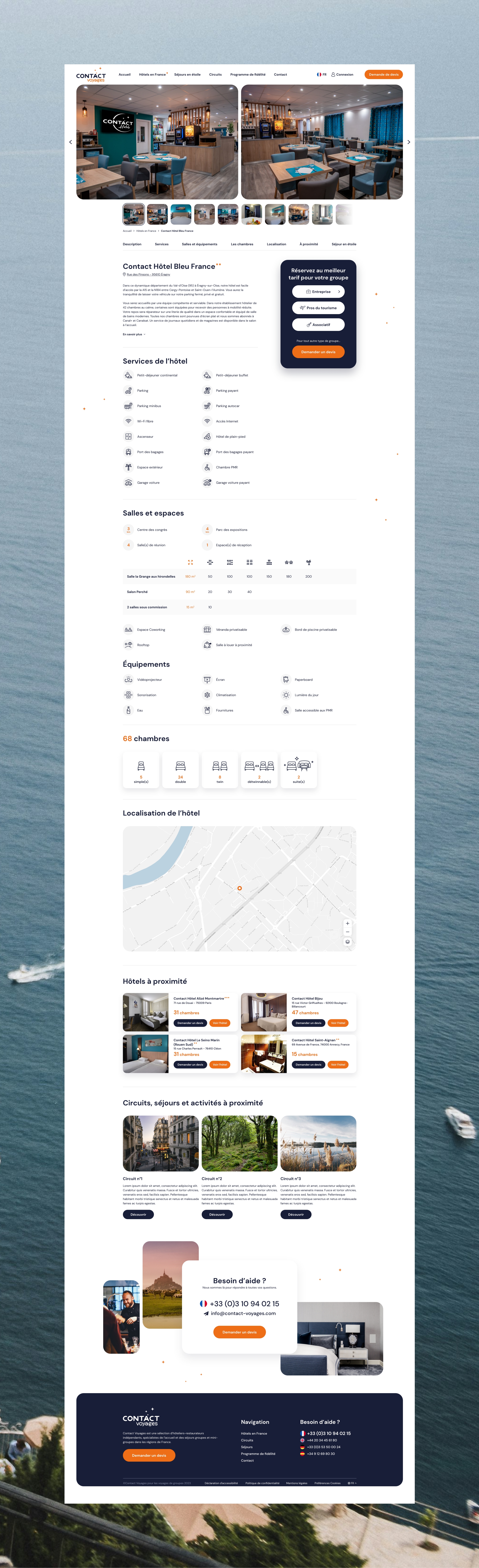 Page hôtel du site Internet Contact Voyages