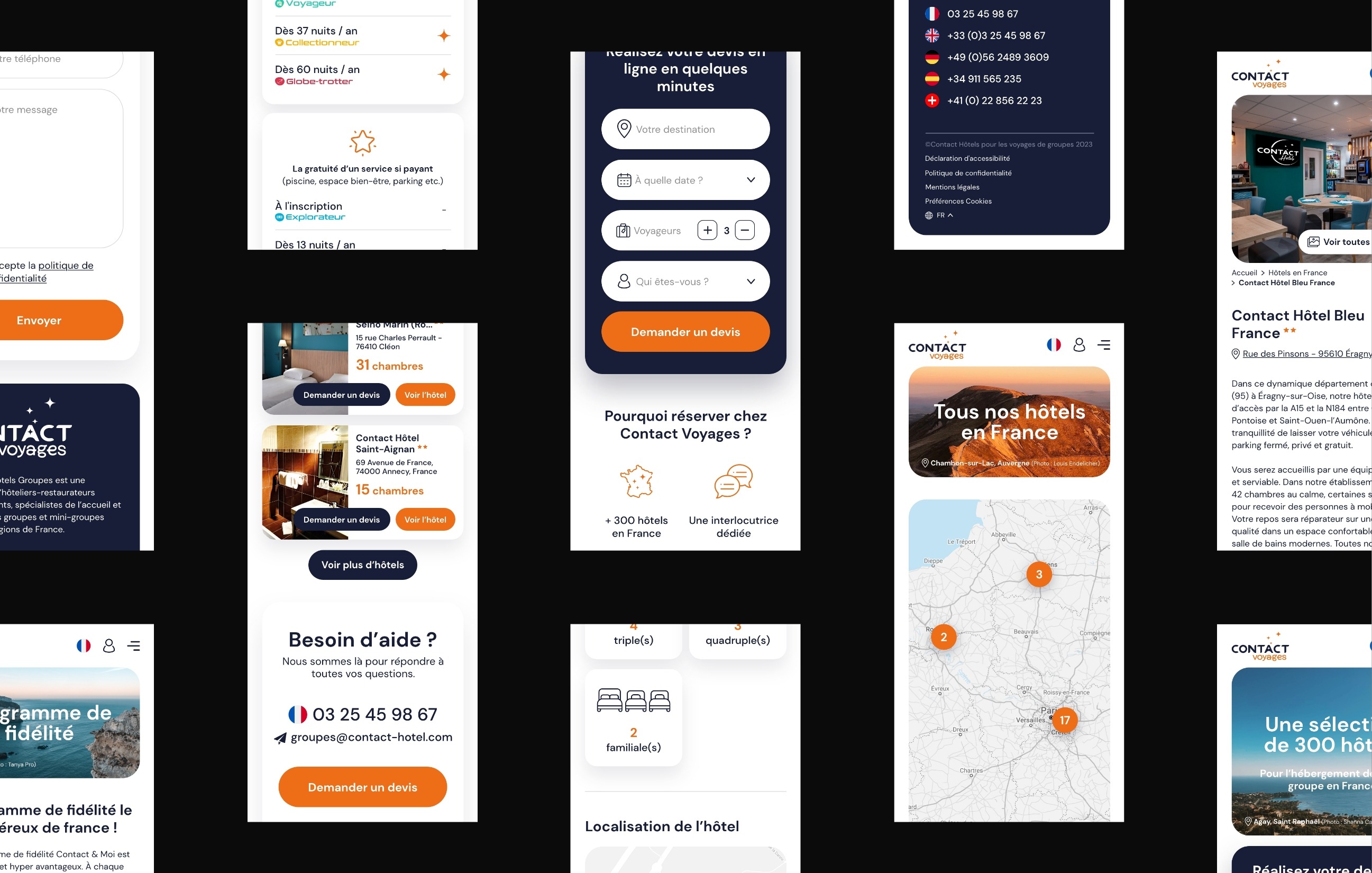 Version responsive du site Internet Contact Voyages