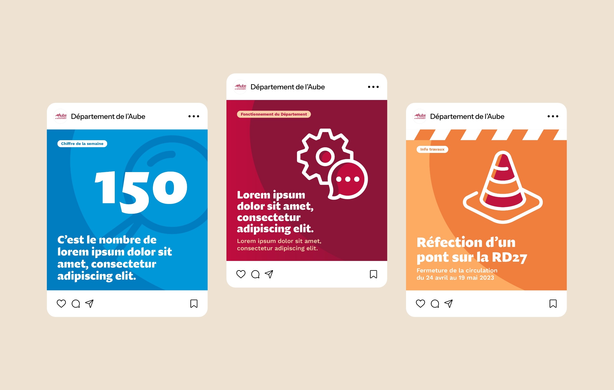 Posts instagram du Département de l'Aube
