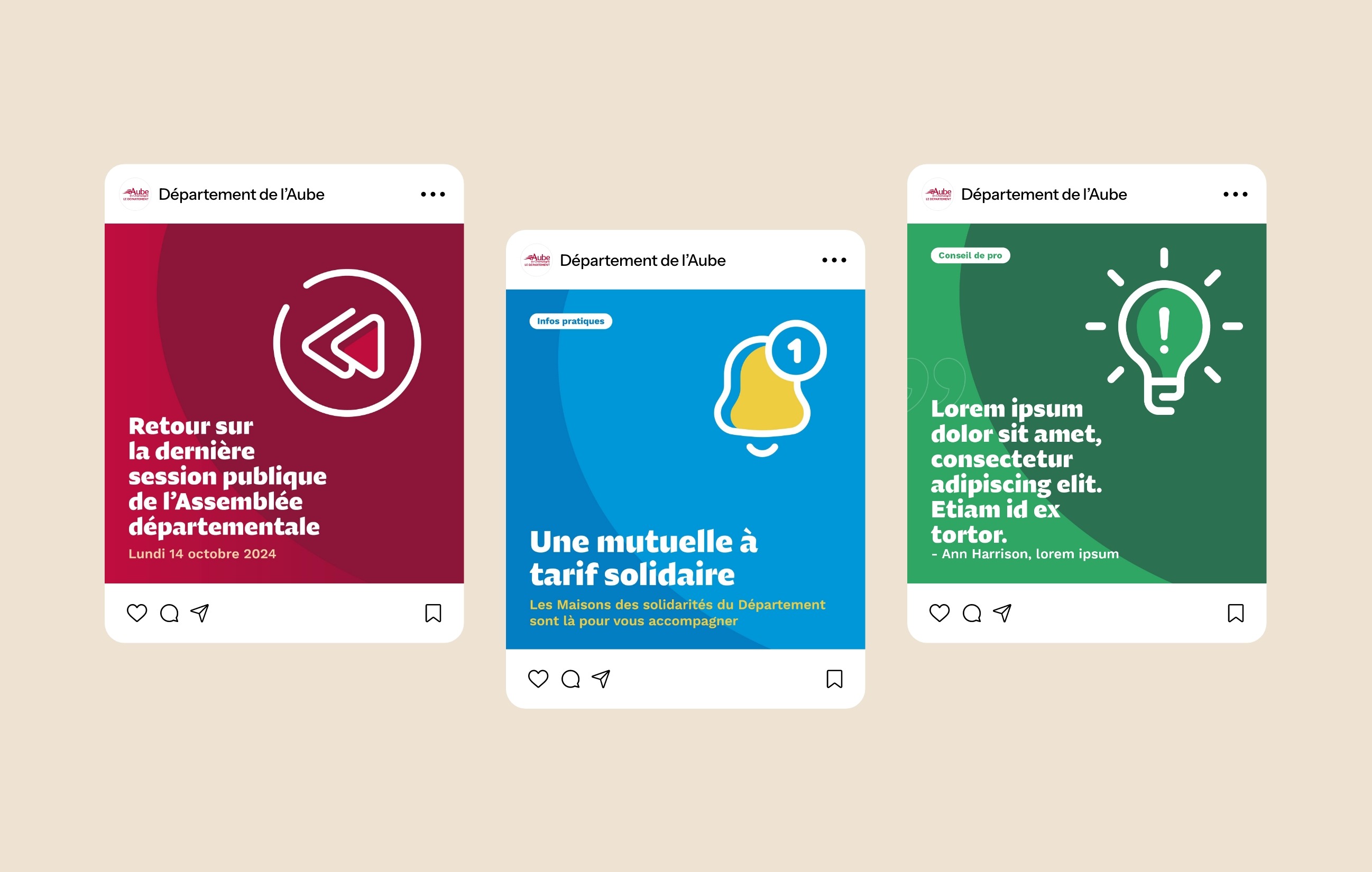 Posts instagram du Département de l'Aube