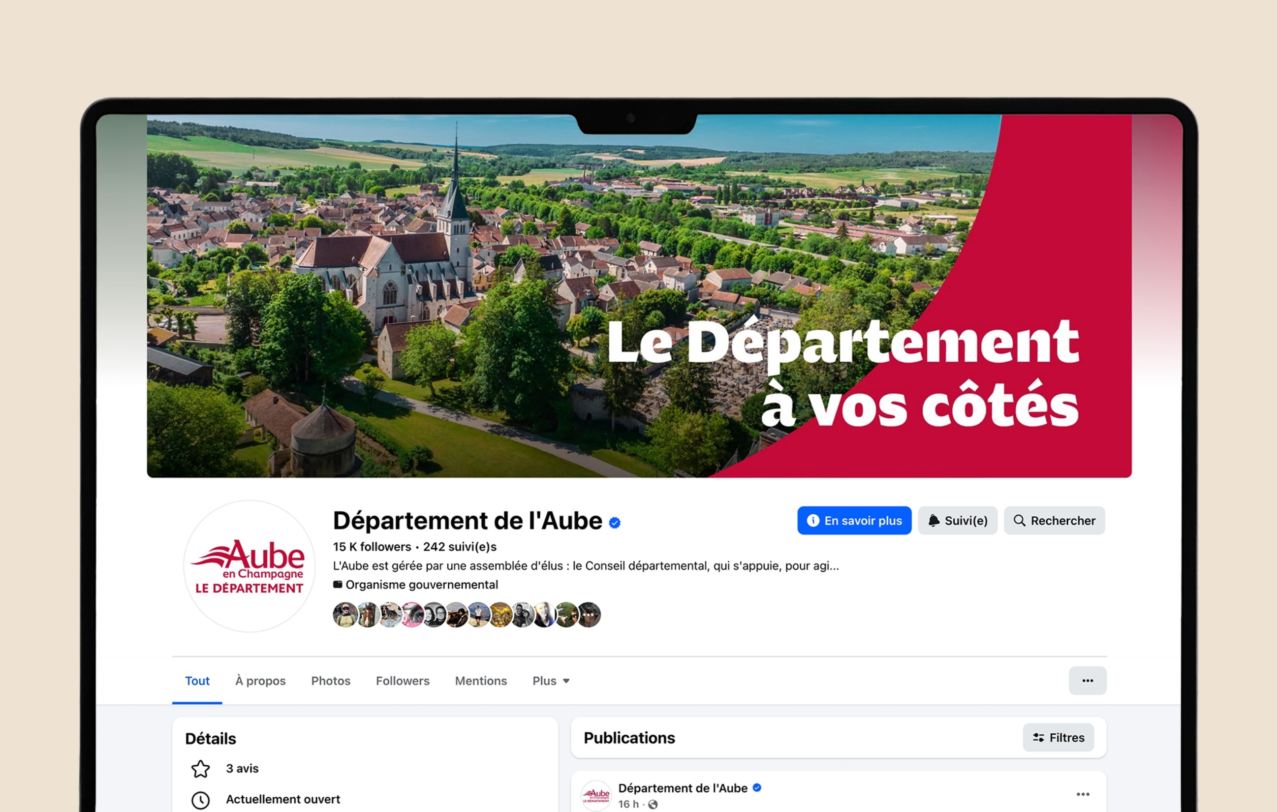 Bannière facebook du Département de l'Aube
