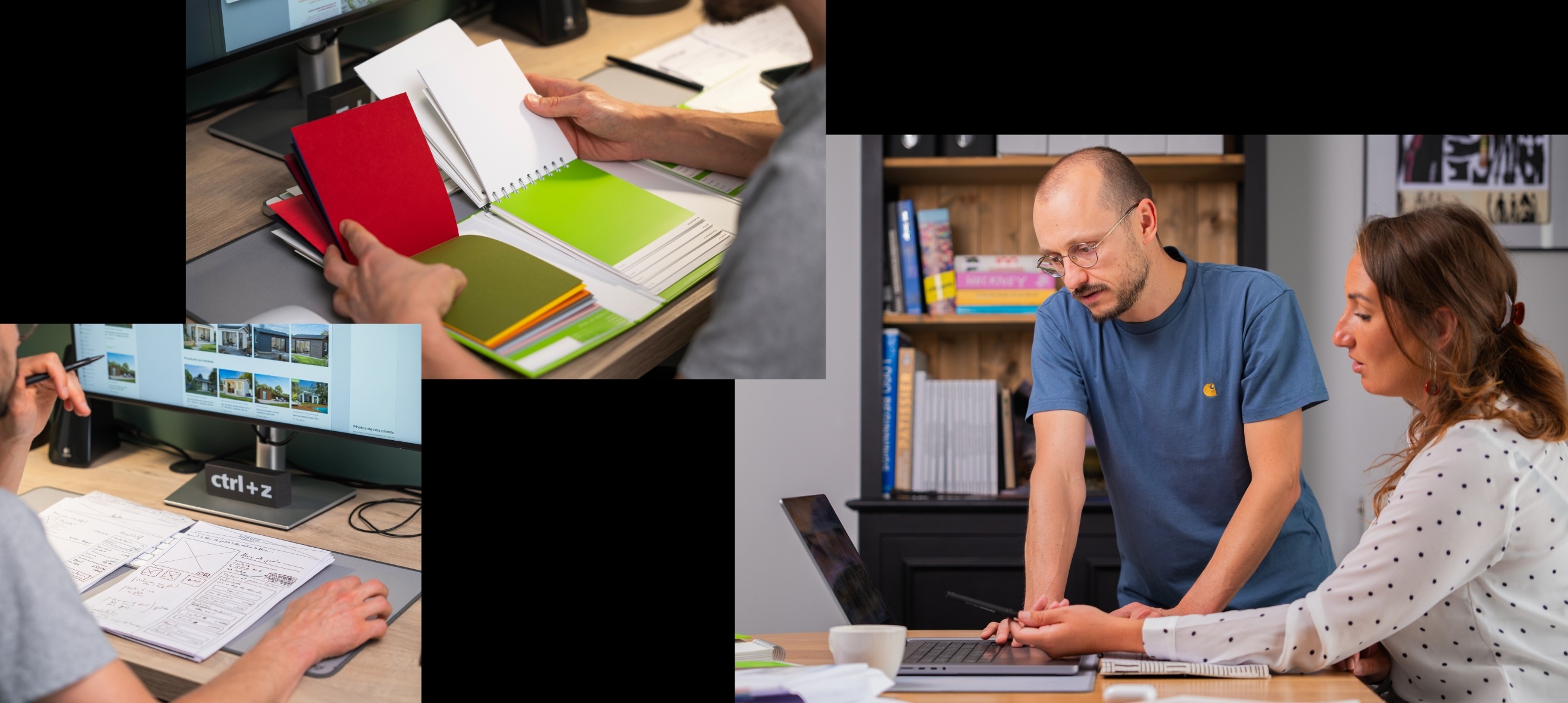 Clément Mouchet travaillant sur un projet de design graphique