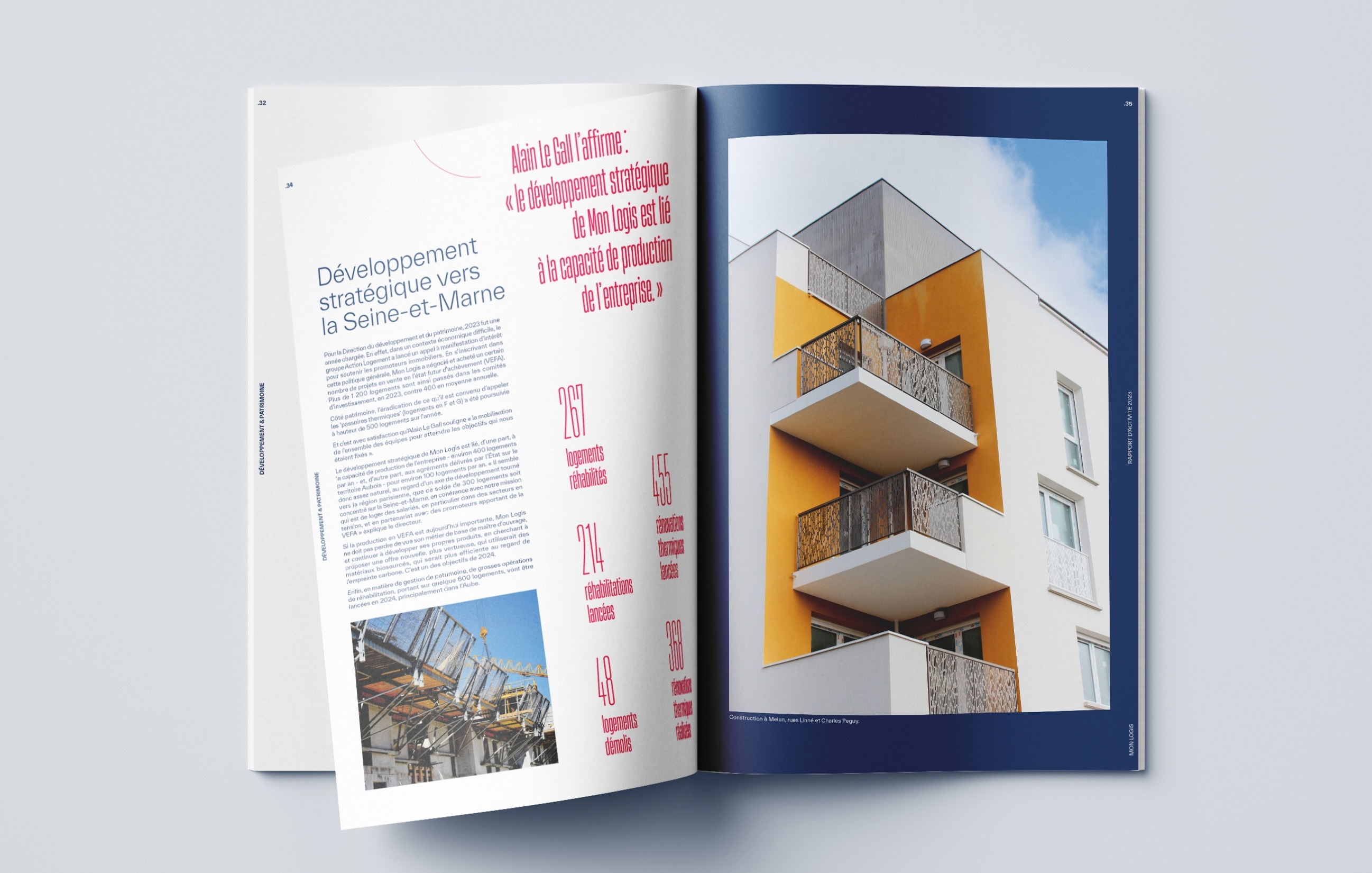 Brochure du rapport d'activité 2023 de Mon Logis