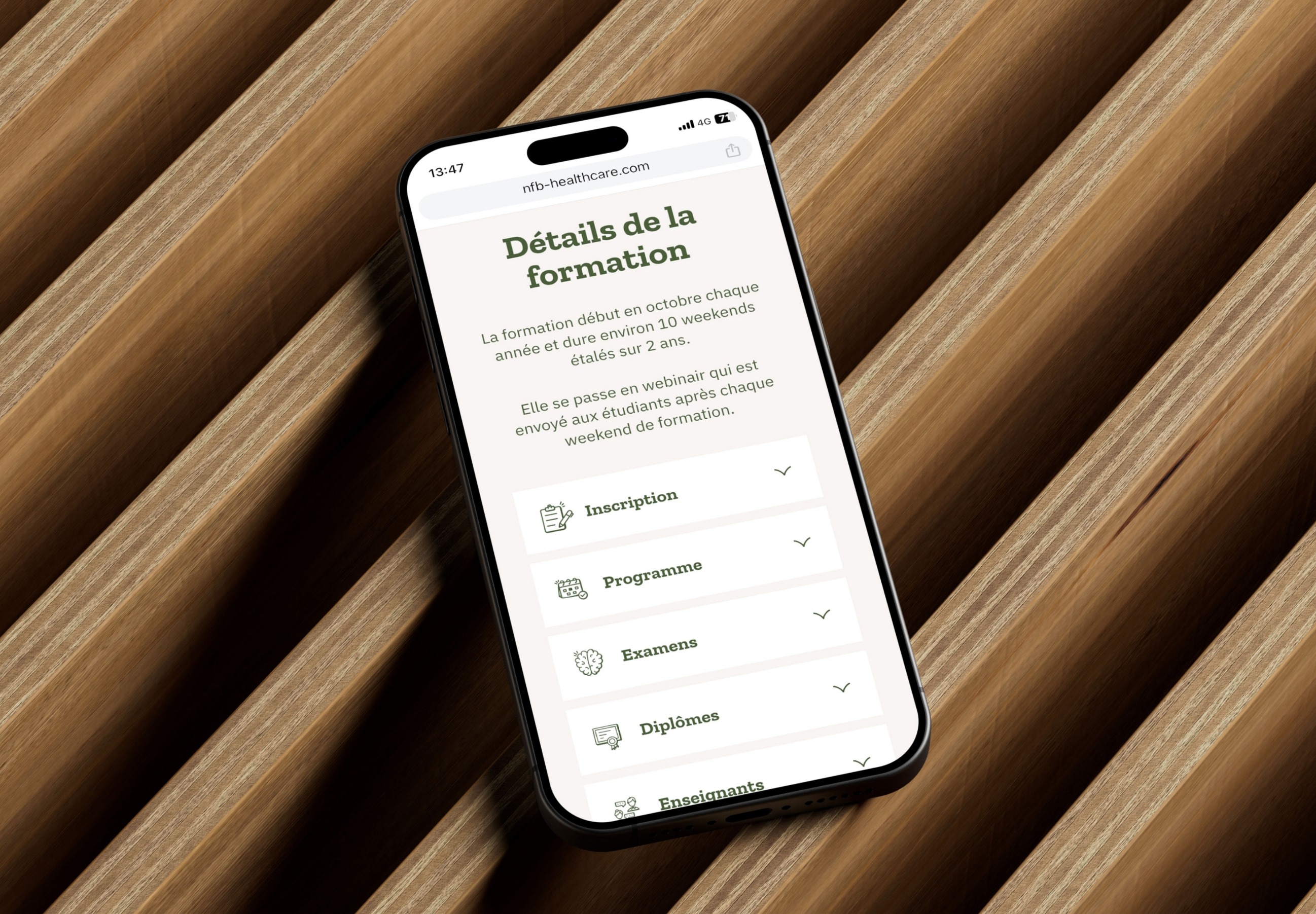 Version responsive du site Internet NFB Healthcare