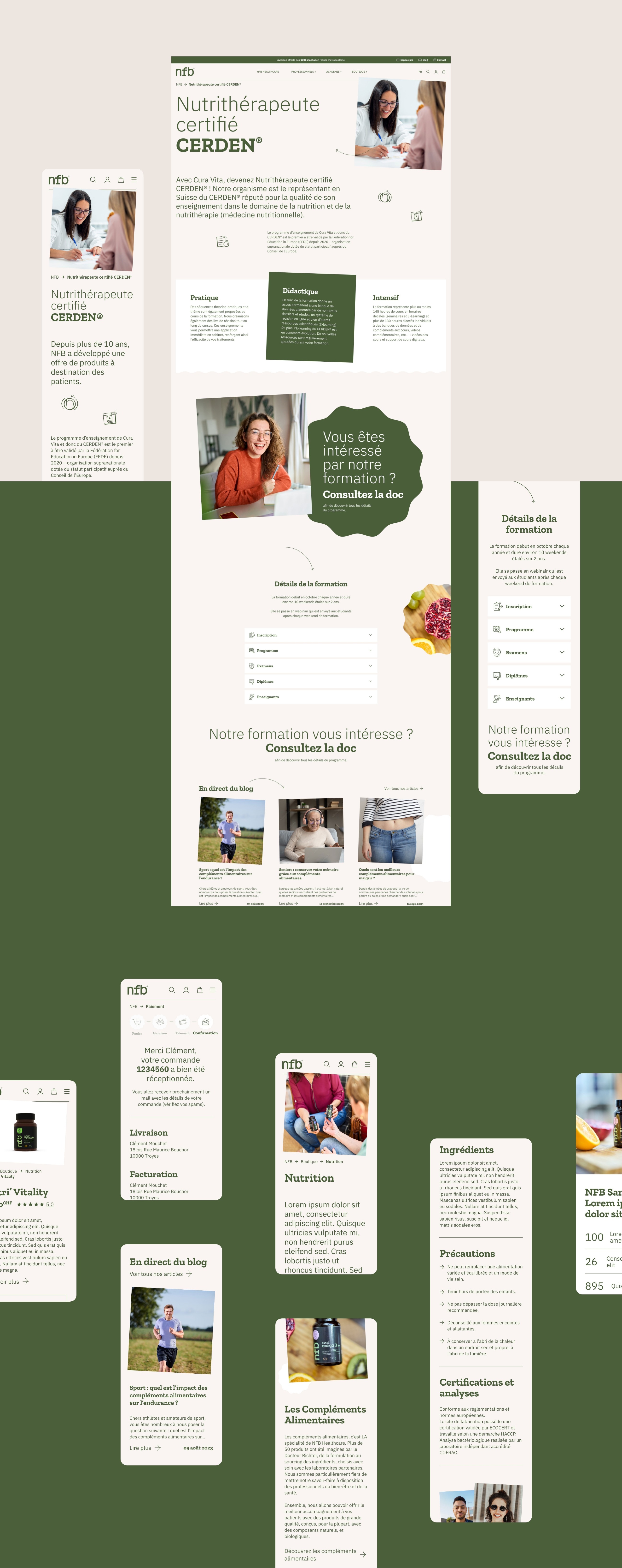 Version desktop et mobile du site Internet NFB Healthcare